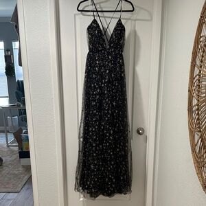 Joanna August Black and Gold Starry Dress
